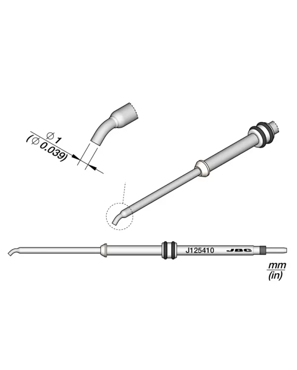 Elewant_Dysza_na_gorące_powietrze_wygięta_1.00mm_45º_JBC_J125410
