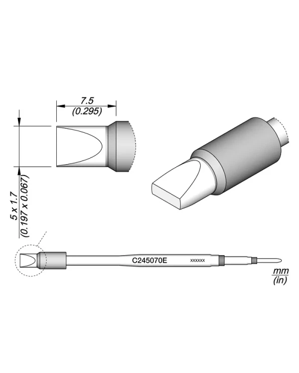 Elewant_Grot_wkrętakowy_5.00x1.70mm_wzmacniany_JBC_C245070E