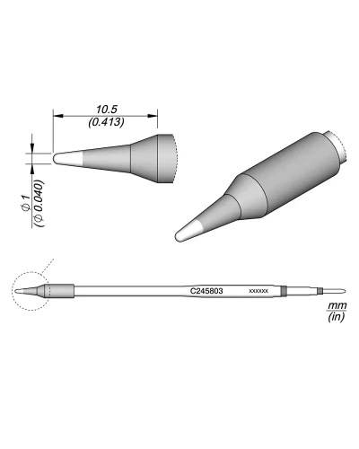 Elewant_Grot_stożkowy_1.00mm_JBC_C245803_Long