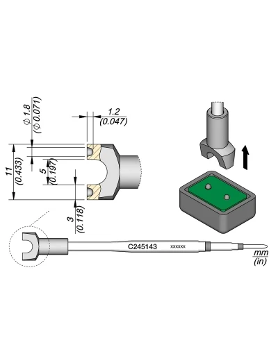 Elewant_Grot_podwójny_do_nitów_z_tworzyw_sztucznych_1.80mm_JBC_C245143
