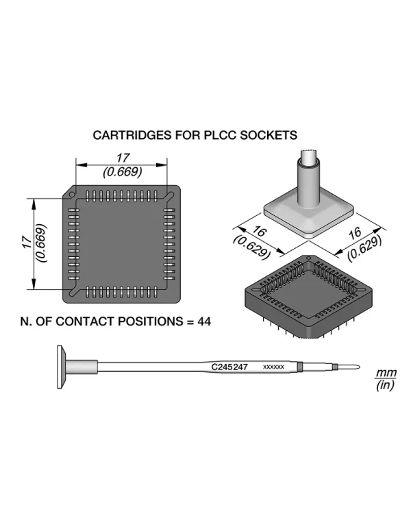 Elewant_Grot_do_gniazd_PLCC_44_pin_17.00x17.00mm_JBC_C245247