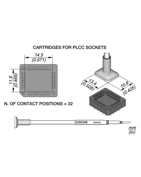 Elewant_Grot_do_gniazd_PLCC_32_pin_11.90x14.50mm_JBC_C245248