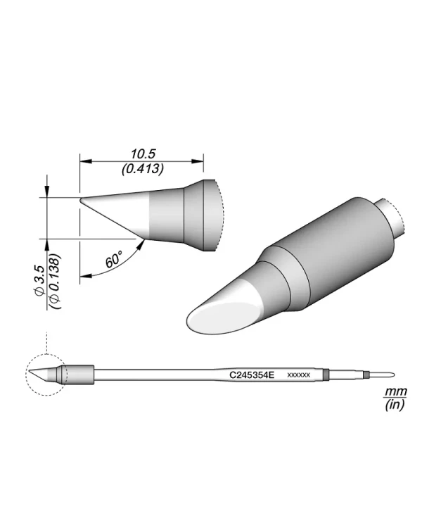 Grot_stozkowy_scięty_wzmacniany_3.50mm_JBC_C245354_Long