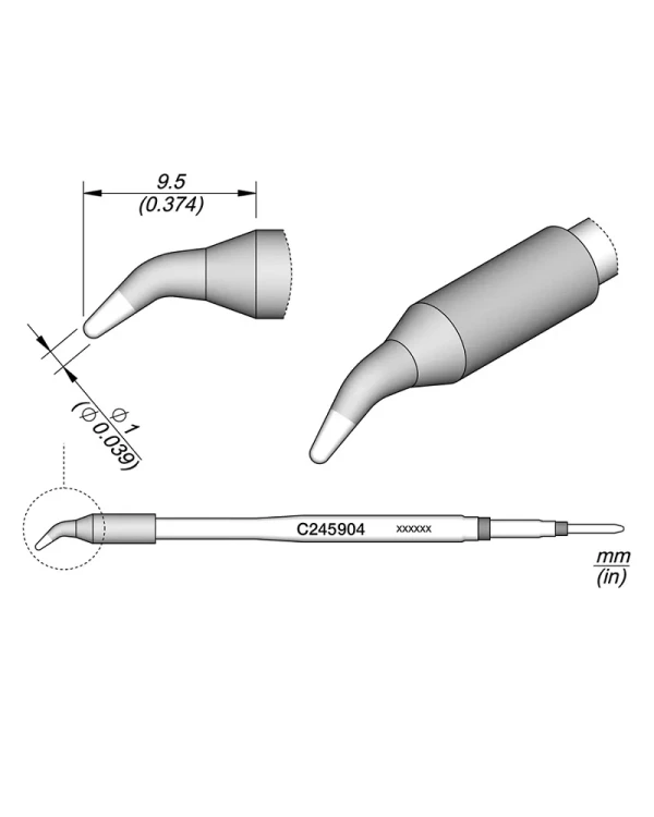 Grot_stożkowy_wygięty_1.00mm_JBC_C245904