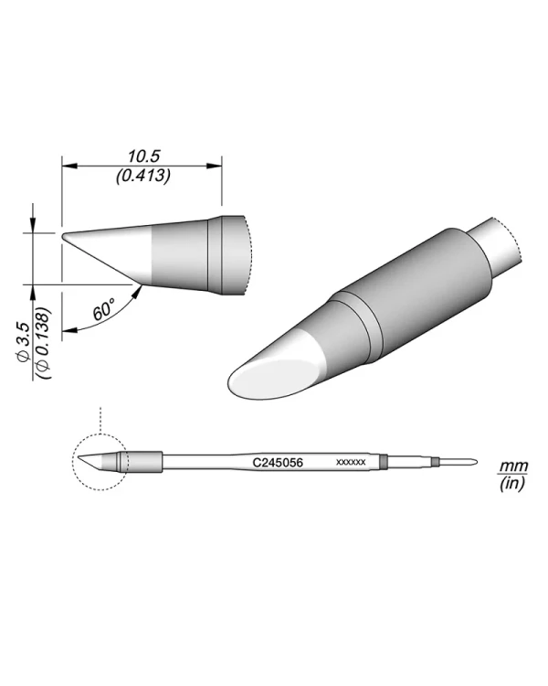 Grot_stozkowy_sciety_3.50mm_JBC_C245056_High_Thermal