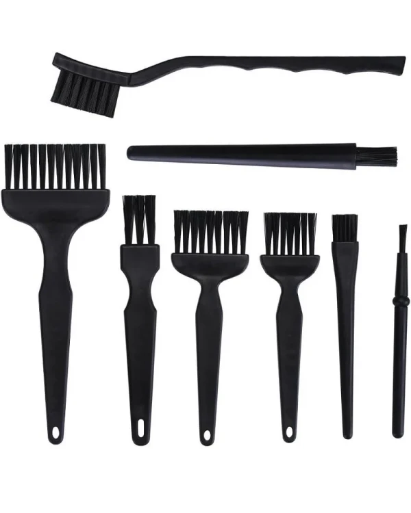 Elewant_Zestaw_8 szczotek_pedzli_ESD_antystatycznych_brush_antistatic_DIY_PCB_serwis_naprawa.webp