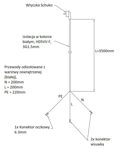 Elewant_przewod_zasilajacy_Schuko_3.5m_konektor_1x_oczkowy_2x_wsuwka_bialy_DIY_lodowka_agd_naprawa.webp
